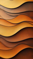 A textured abstract image featuring wavy layers in rich shades of brown and gold, creating an elegant and warm visual effect.