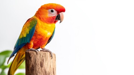 Obraz premium Tropical Parrot on White Background. Generative AI