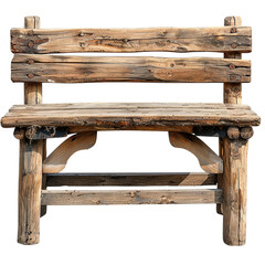 Rustic Wooden Bench: A Weathered Symbol of Time and Endurance