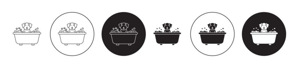 Pet Salon icons set in black filled and stroke line style