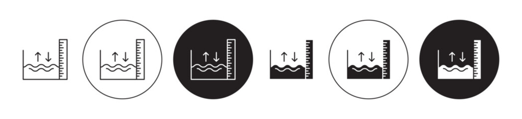 sea level icons set in black filled and stroke line style
