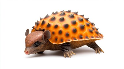 Obraz premium Armored Armadillo on White Background. Generative AI