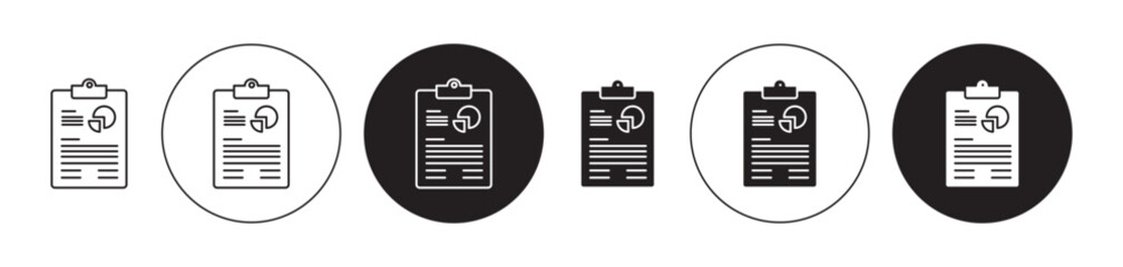 Summary icons set in black filled and stroke line style