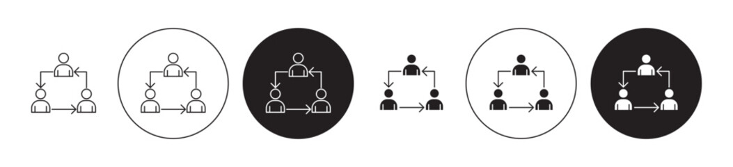 Third party icons set in black filled and stroke line style