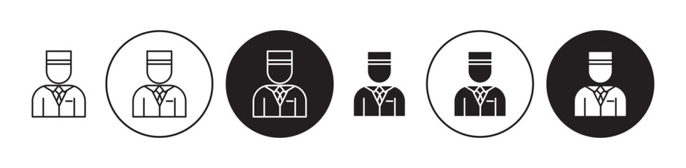 Valet icons set in black filled and stroke line style