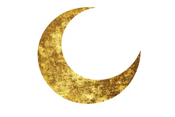 Elegant Golden Crescent Moon with Artistic Design