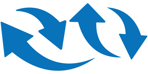 blue arrow icon on white background. flat style. arrow icon for your web site design, logo, app, UI. arrow indicated the direction symbol. curved arrow sign. eps 10