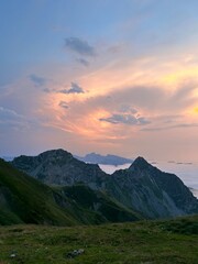 Fototapeta premium Sunset, sunrise, mountains