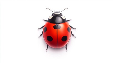 Ladybug Isolated on White Background. Generative AI