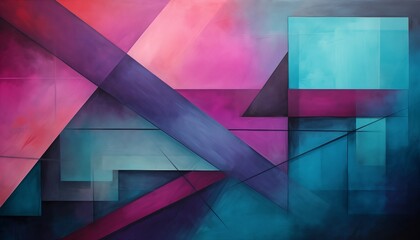 abstract colorful background, red, pink blue green triangle line