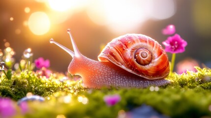 Slow Creature: The Snail in Nature. Generative AI