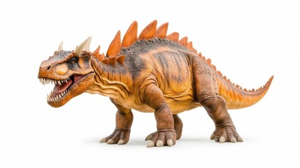 Fototapeta premium Shunosaurus Dinosaur Model on White Background. Generative AI