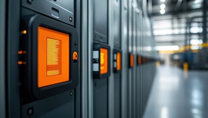Modern Data Center: High-Tech Servers and Network Infrastructure