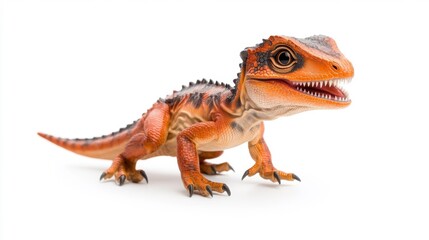 Obraz premium Hypsilophodon Dinosaur Toy on White Background. Generative AI