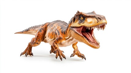 Naklejka premium Eustreptospondylus Dinosaur Toy Model on White Background. Generative AI