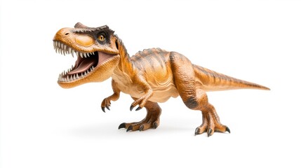 Fototapeta premium Eustreptospondylus Dinosaur Toy Model Isolated on White Background. Generative AI