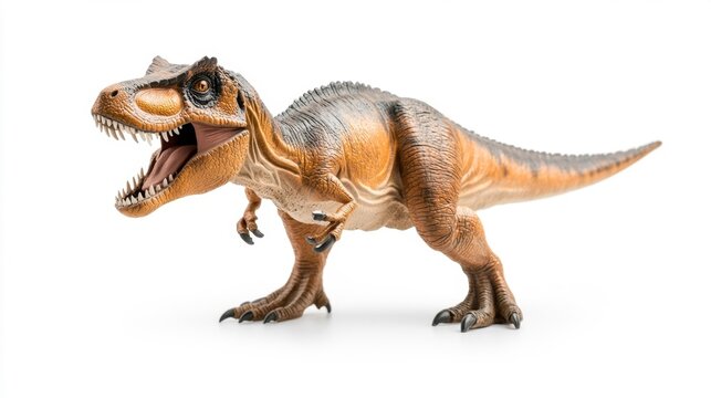 Herrerasaurus: Triassic predator model against white backdrop. Generative AI