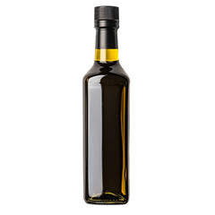 A bottle of olive oil with a black cap, a perfect addition to your kitchen, ready to enhance your culinary creations.