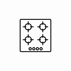 kitchen cooktop icon sign vector