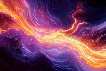 Obraz premium A dynamic abstract circuit pattern flowing across the canvas, representing modern technological advancements in a sleek style.