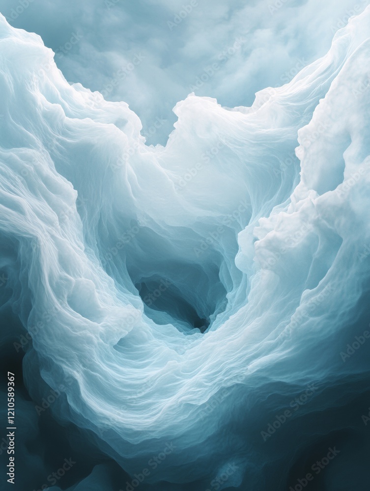 Aufkleber digital wave aesthetic ethereal white and blue light in ai visualization - cutting-edge healthcare i