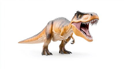 Fototapeta premium Baryonyx Dinosaur Figure on White Background. Generative AI