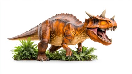 Naklejka premium Rhabdodon dinosaur model isolated on a white background. Generative AI