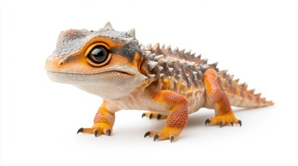 Obraz premium Hypsilophodon Herbivore Model Isolated on White. Generative AI