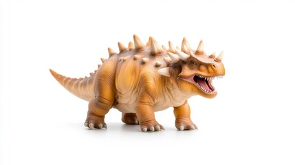 Nodosaurus Armored Herbivore Toy Figure on a White Background. Generative AI