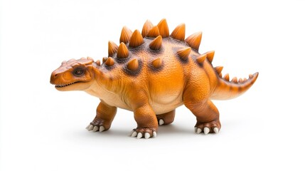 Armored Herbivores Nodosaurus Model on White Background. Generative AI