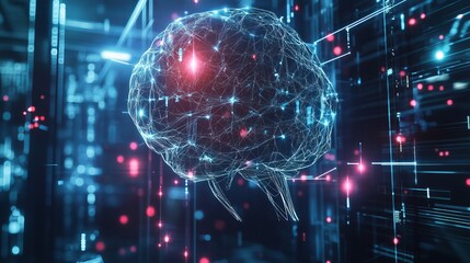 An advanced artificial intelligence laboratory with deep learning algorithms and neural networks, Computational style, photo of