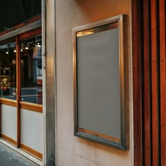 Blank outdoor advertising billboard on urban street wall