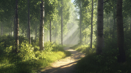 Obraz premium Morning in the forest.