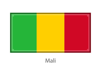 Fototapeta premium Vector illustration of the Mali flag in pixel art or mosaic style on white background. Collection of flags of the countries of the world. 