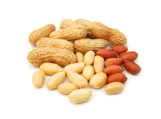 Stack Peanuts on white ground
