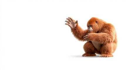 Yowie Cryptid on White Background. Generative AI