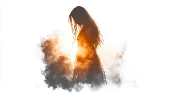 Filipino Vampire-Witch in White Background. Generative AI