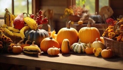 Autumn Harvest Table Display