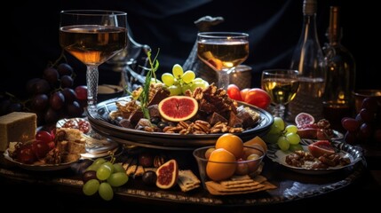 Charcuterie Board with Wine