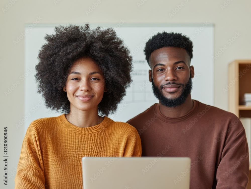Aufkleber Modern EdTech Hub Diverse Young Professionals in Sleek Studio with Tech Tools - Dynamic Online Teaching and Inclusive Virtual Learning Solutions