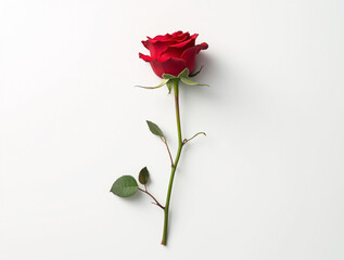 Isolated red rose for Valentine's Day