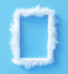 blue and white snow and fur frame