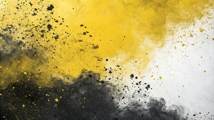 Obraz premium Abstract background with scattered black and yellow hues and smudged paint, graffiti vandalism, abstract texture, black grunge
