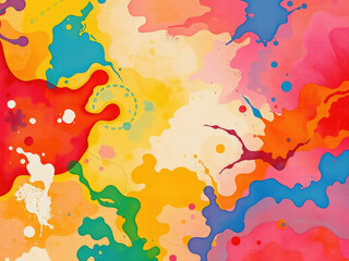 Obraz premium Abstract Color Background Nature Drops of Paints, abstract background, paint splatters, nature elements, color gradient