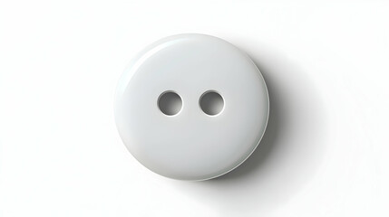Simple illustration of a single round button with two holes, placed on a plain white background