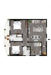 floor plan sketch apartment plan sketch 3D illustration