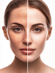 Woman showing skin tone change after treatment