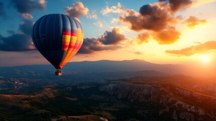 Fototapeta premium Hot Air Balloon Ride over Cappadocia at Sunset