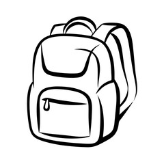 Black and white backpack illustration
