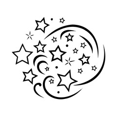 Star burst design with swirling lines